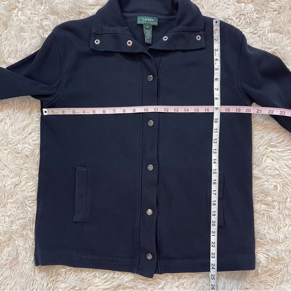 Ralph Lauren Men's Sweater Mock Neck Snap Button Navy Blue 100% Cotton Sz L - Picture 7 of 7